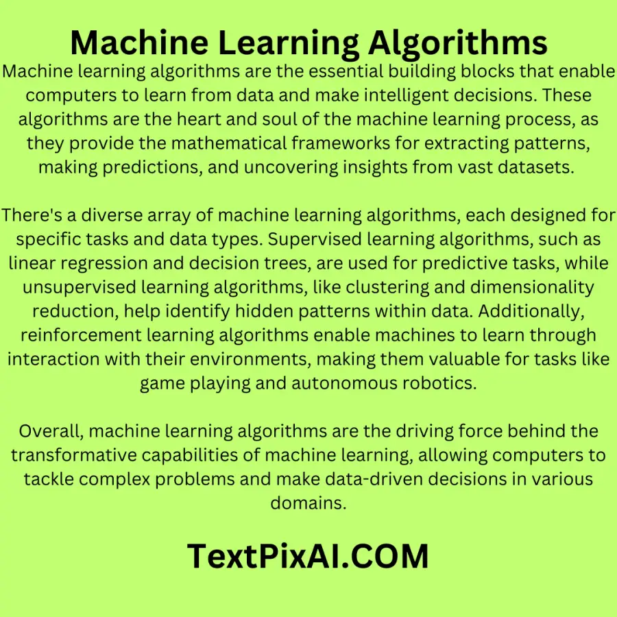 Machine Learning Algorithms