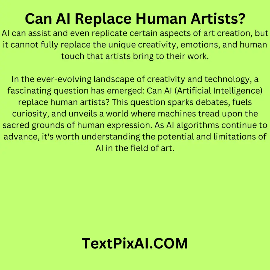 Can AI Replace Human Artists?