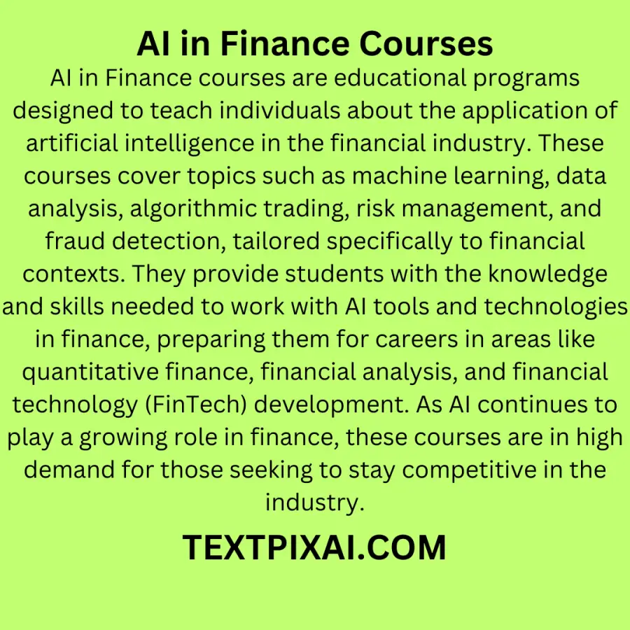 AI in Finance Courses