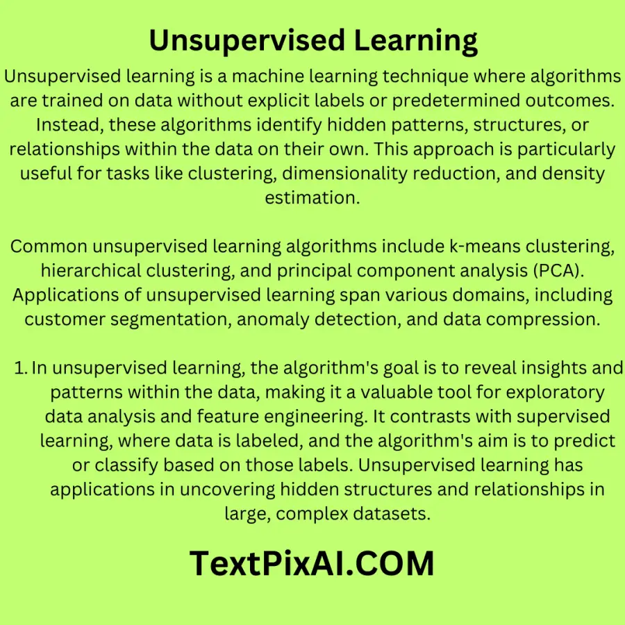 Unsupervised Learning