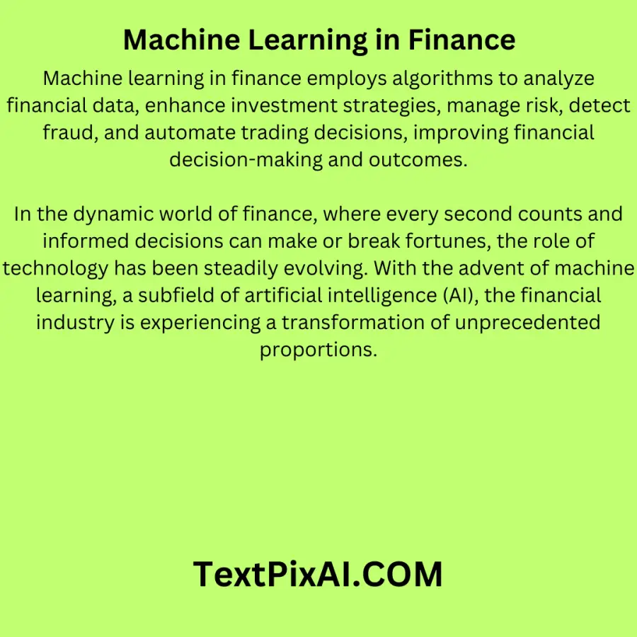 Machine Learning in Finance